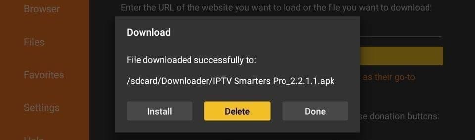 Amazon Fire TV Stick: Delete the installer