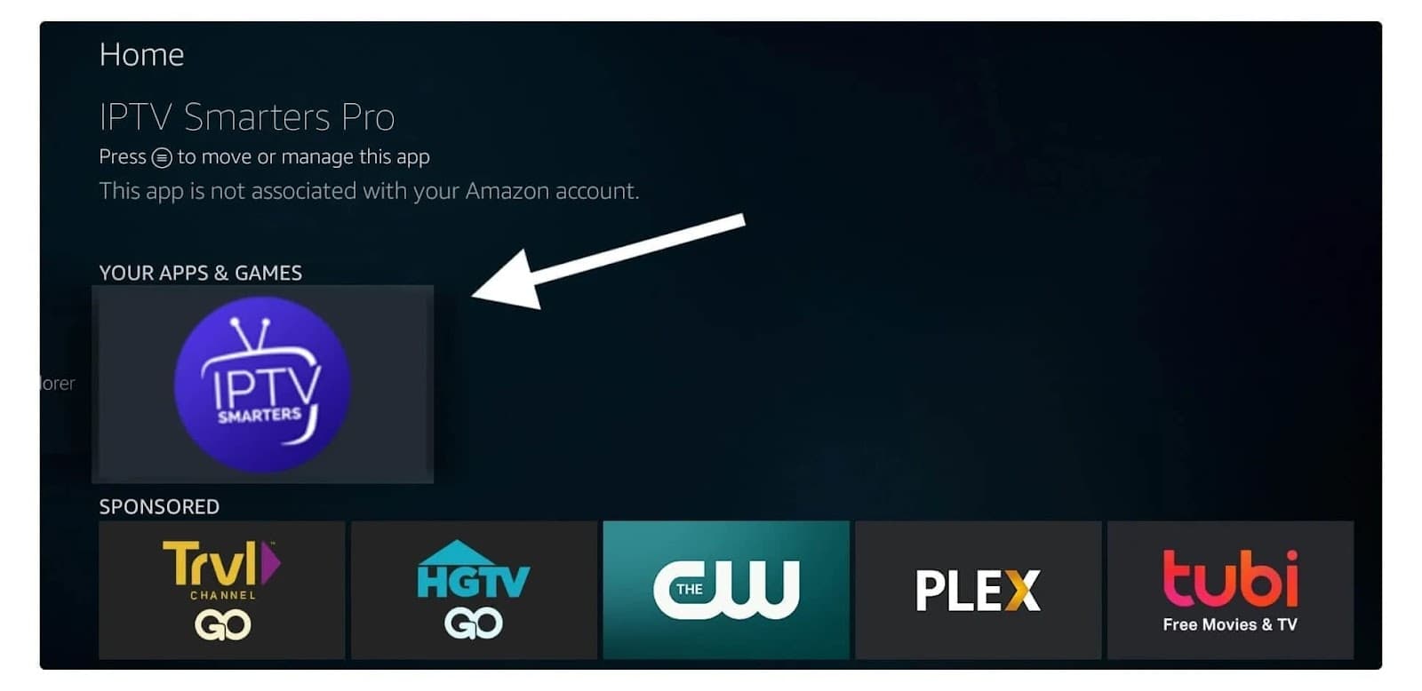 Amazon Fire TV Stick: Launch IPTV Smarters