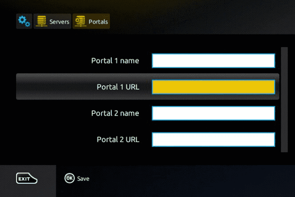MAG box: Enter the portal name and URL
