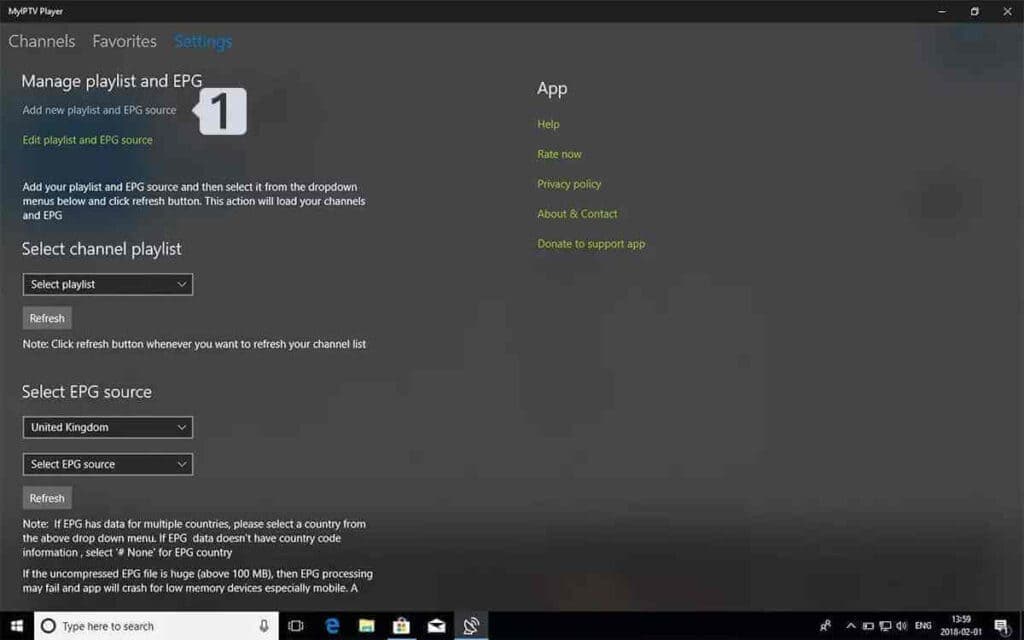 Windows PC & laptop: Open Settings and add a playlist