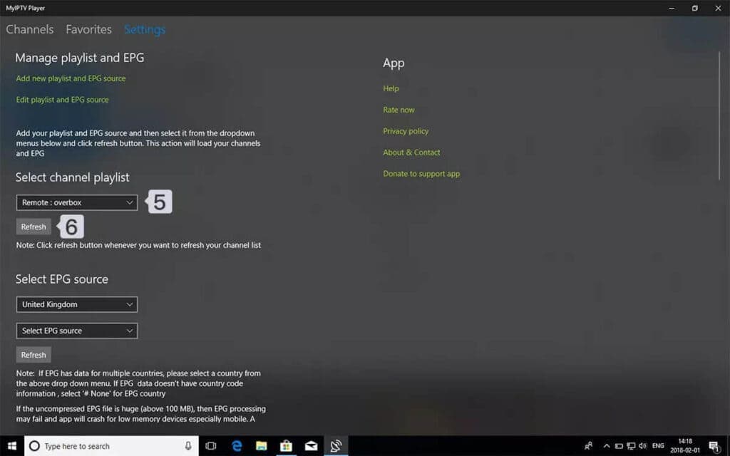 Windows PC & laptop: Select the list to load